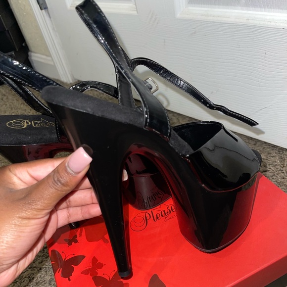 Black Pleaser Heels (LIKE NEW) - Picture 2 of 5